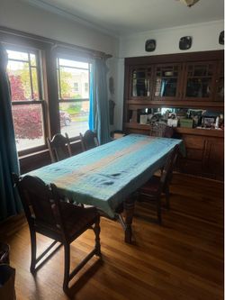 Free Wooden Dining Table with Chairs