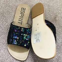 New with flaws-esprit sequin Sandals (fits like 6.5)