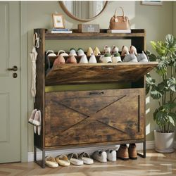 Brand New Shoe Cabinet with 2 flip drawers