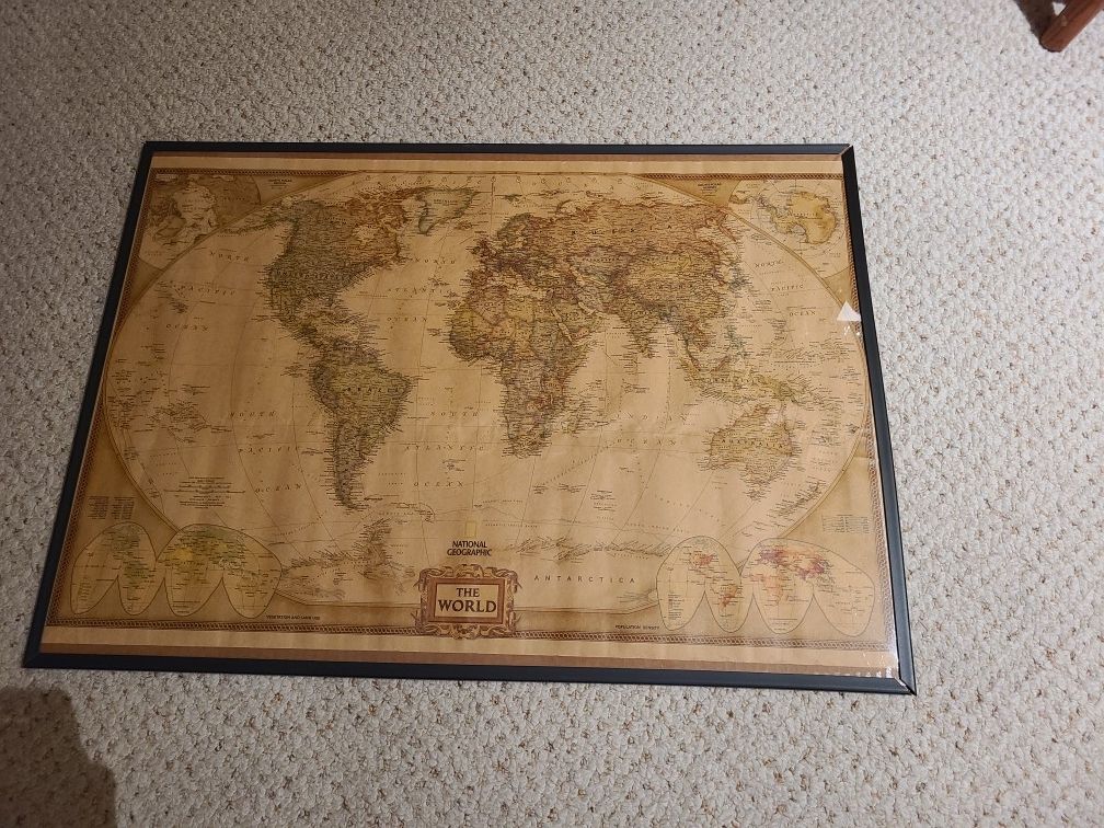 20 in x 28 in Vintage World Map