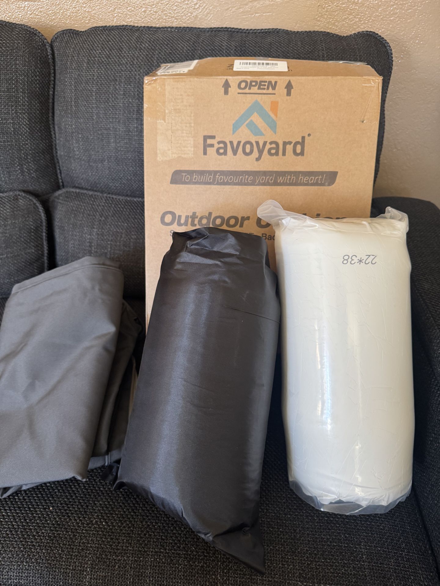 Favoyard Outdoor Seat Cushion Set, 22 x 22 Inch, Waterproof and Fade Resistant, Patio Furniture Cushions with Removable Cover, Deep Seat Cushion and