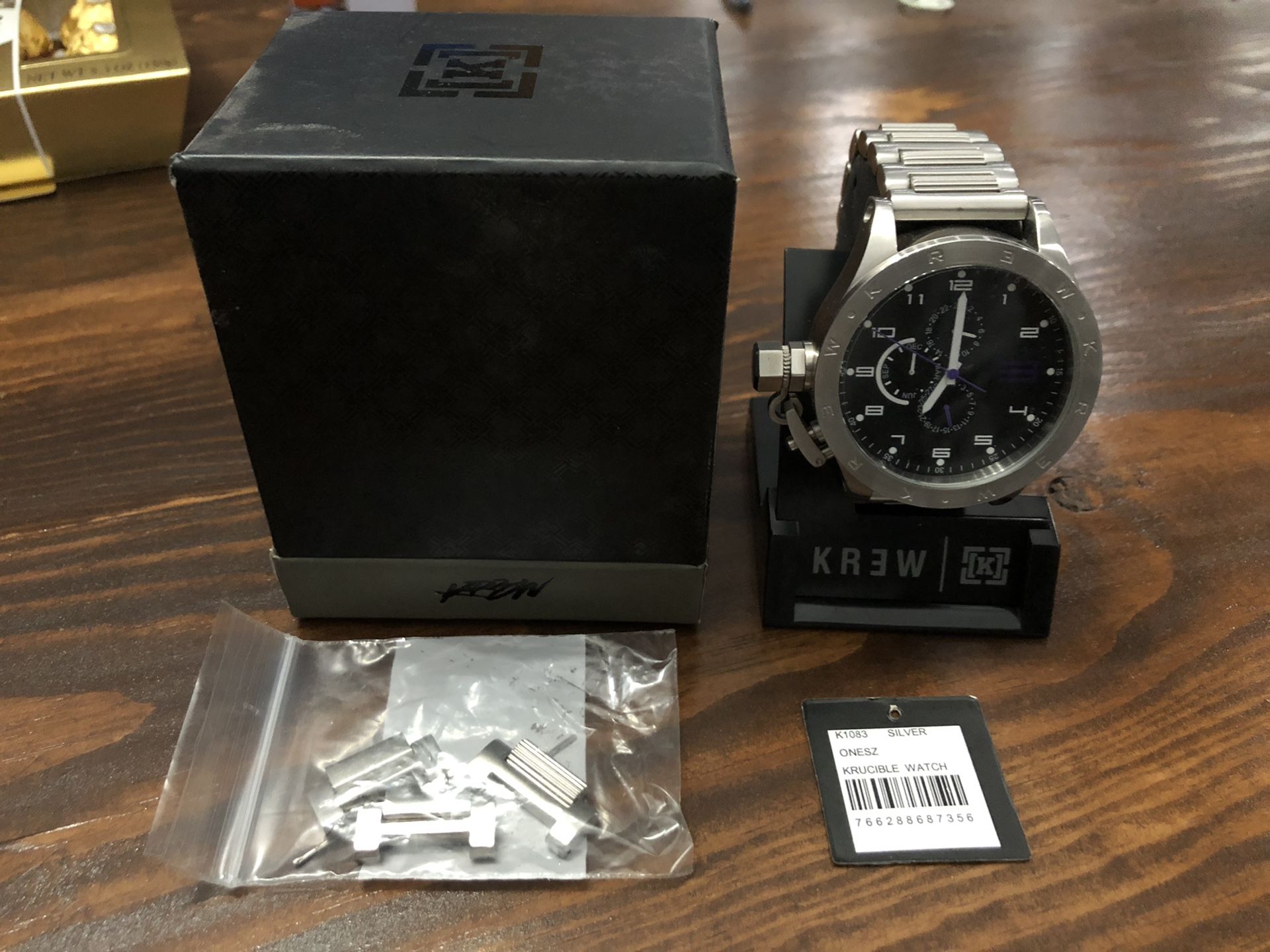 KR3W Krucible Black Dial Stainless Steel Men's Watch KREW