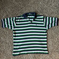 Ralph Lauren Green Striped Polo, Size XL, 100% Cotton, Men’s Polo Shirt