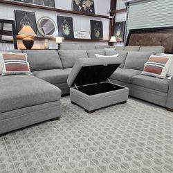 Thomasville Gray U-Shaped Sectional | Same-Day Delivery
