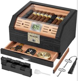 Kejiar Desktop Cigar Humidor with Lock