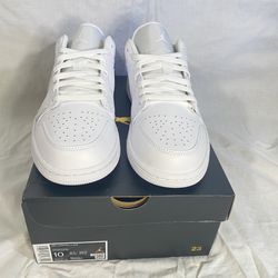 Jordan 1 Low Triple White Mens Sizes 7-12