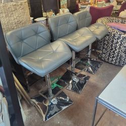 Three Gray Up And Down Stools 