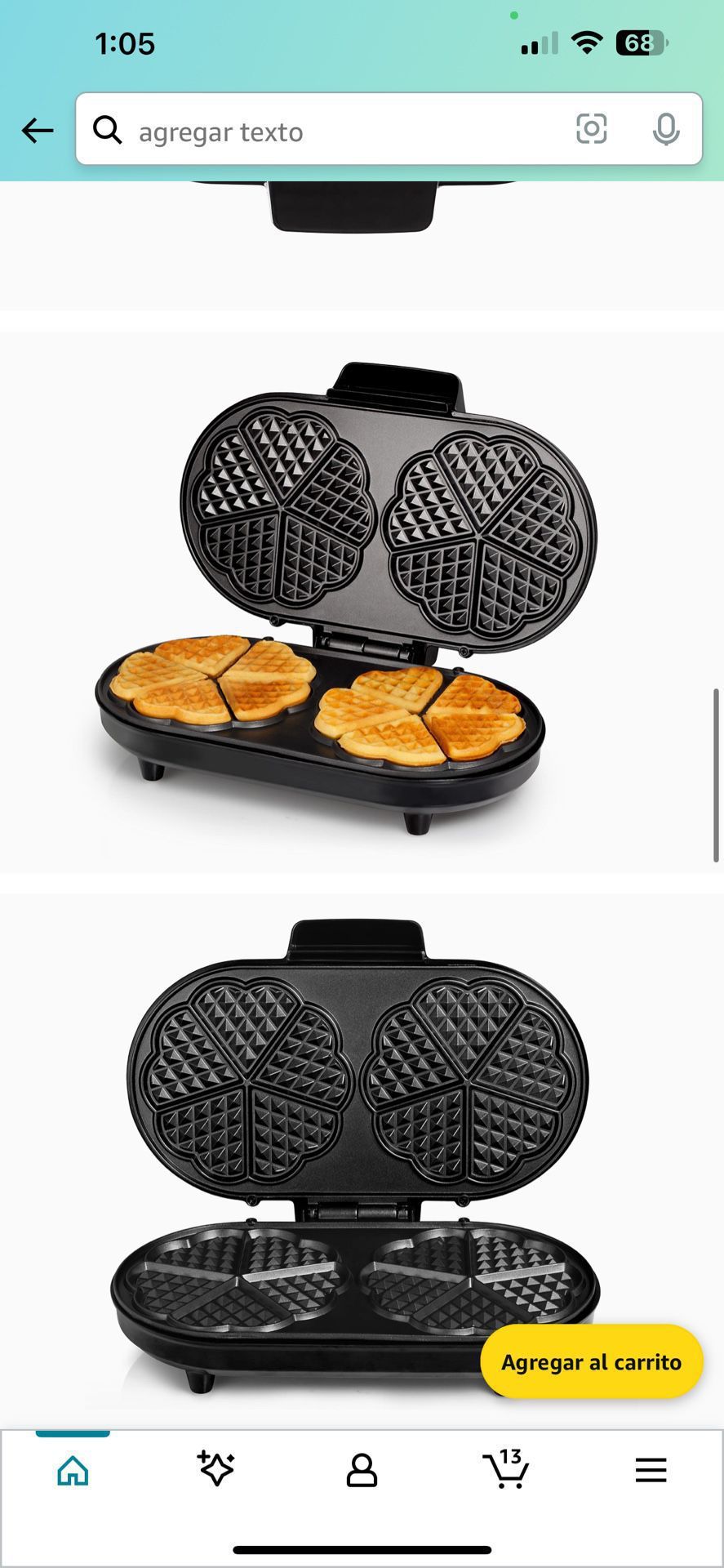 Mueller. Waffle. Wiz. Double Hearte Mini Waffle Maker