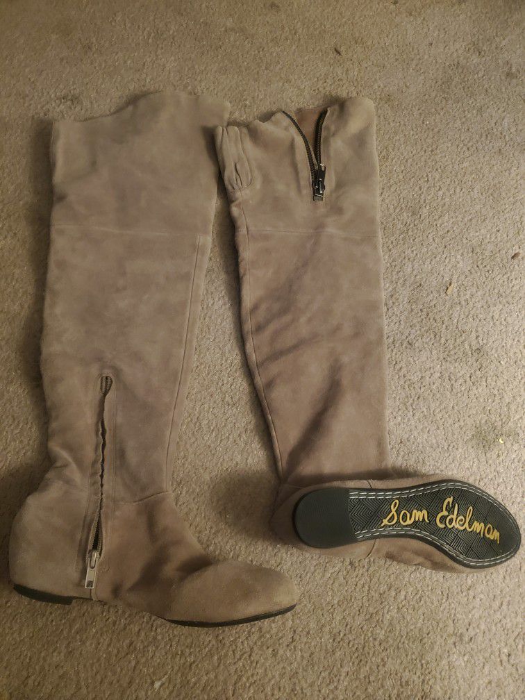 Brand New Tan/light Brown SAM EDELMAN THIGH HIGH Leather Boots