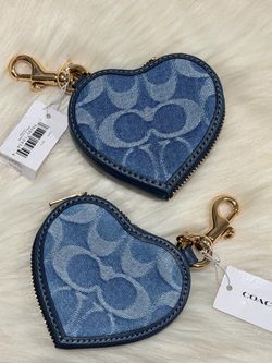 Coach Heart Coin Purse Bag Charm – Denim