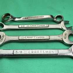 4 Vintage Craftsman Wrenches Open-End; Box End; Different Age Series & Sizes