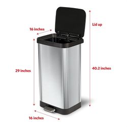 Glad Stainless Steel Step Trash Can with Clorox Odor Protection