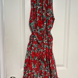 Short Sleeve Flowered Medium Dress
