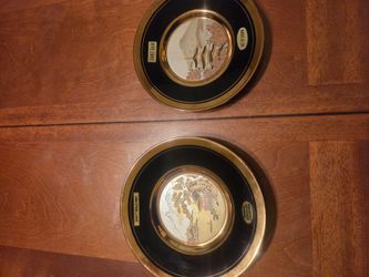 Chokin Plates Vintage 24k Gold