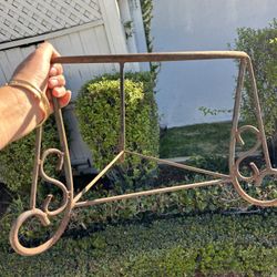 Antique Table Base Metal Planter Vase Urn Holder Stand Rusty Rustic Vintage Pot Garden Weathered 