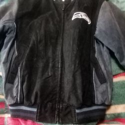 Suede Seahawks jacket, medium, pre-owned
