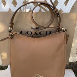 Coach Ellie File Bag Light Saddle Pebbled Leather NEW 17" - 24"  Pick up in Pico Rivera 