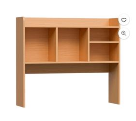 Desktop Bookshelf Storage Tabletop Display Hutch with 4 Shelves Wood Frame Freestanding Desk Organizer, Natural