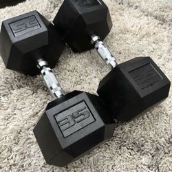 New Dumbbells 💪 (2x35Lbs) for $50 Firm (Walnut 91789)