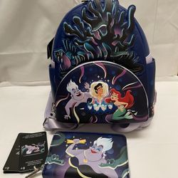 Loungefly The Little Mermaid Ursula Lair Glow Mini Backpack & Wallet Set- NWT!!!