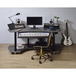 Brand New 71" Black Oak Computer/Music Desk