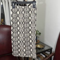 Velvet Torch Black Snake Print Midi Skirt M Soft Stretchy