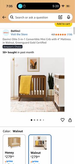 Mini crib brand new
