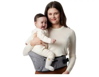 New MomCozy Grey Hip Seat Baby Carrier. Up To 45 Pounds