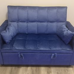 Blue Velvet Sofa Pull Out Couch
