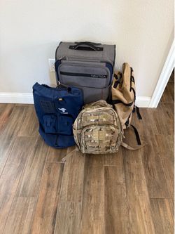 Assorted backpacks and luggage