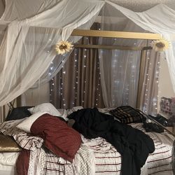 Flat Gold Canopy Bed Frame!!