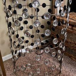2 glass end tables 