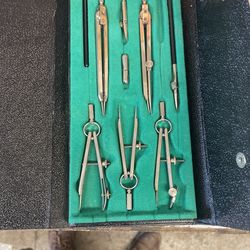 9 Piece Drafting Set Made In Germany Like Brand New