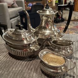 4 Piece Silver Plate Coffee And Tea Set