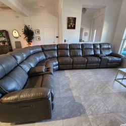 Havertys 3 Year Old Italian Leather Sectional 