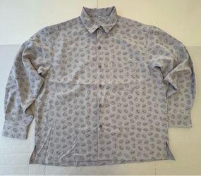 NWOT  Blue Ham Ham  Four Space Hamster Brothers  Button Long Sleeve Shirt  Gray See Measurement Photos for Sizing