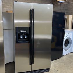 Whirlpool Refrigerator Side By Side Stainless Steel  ablo español aga Su Pregunta 