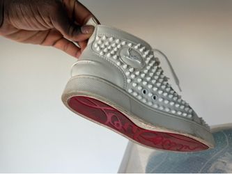 Size 8 Christian Louboutin Louis Spike White High Top Spiked Sneakers for Men