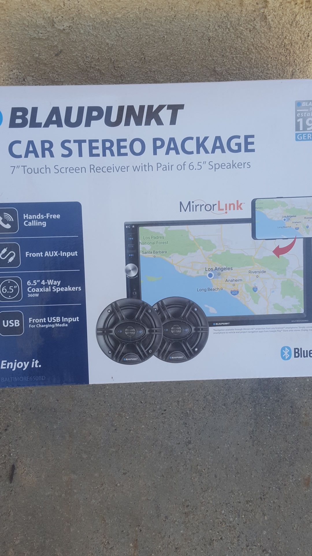 Car stereo package 7in touch screen and 6.5 speakers by blaupunkt audio