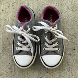 CONVERSE All Star Chuck Taylor Gray Pink Sneakers Junior Size 11