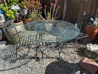 Outside glass table