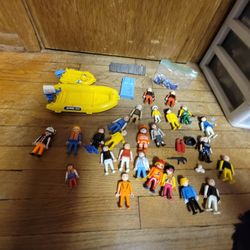 Playmobil Figure Lot 26 Figures And Accessries Boat Geobra Gift Toys Lot