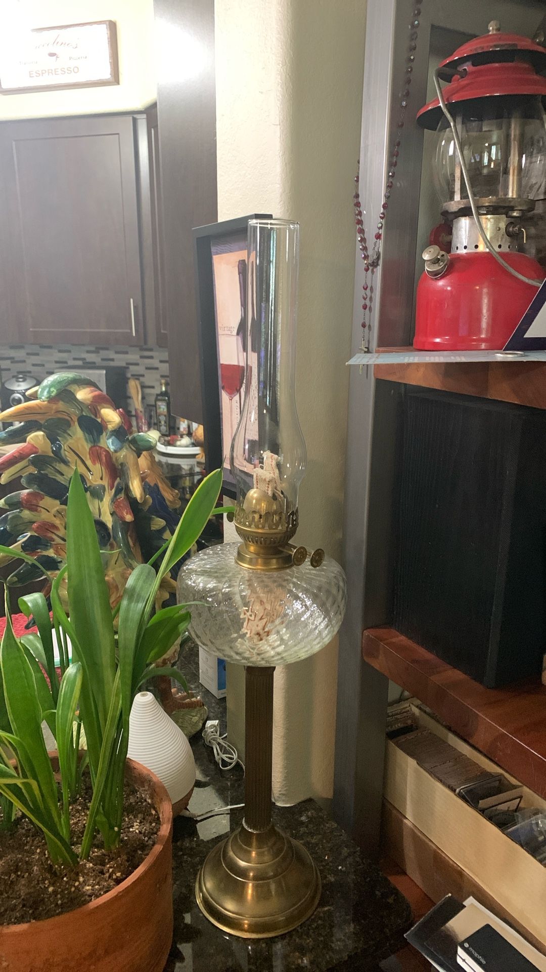 Vintage Hurricane Lantern Brass 30” John Scott England Double Wick