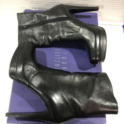 New! Authentic Stuart Weizmann Black Platform Boots Size 7.5