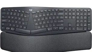 Logitech ERGO K860 Wireless Ergonomic Qwerty Keyboard - Split Keyboard, Wrist Rest, Natural Typing, Stain-Resistant Fabric, Bluetooth and USB Connecti