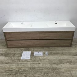 Vinnova 72-in Double Sink Wall-Mount Bathroom Vanity