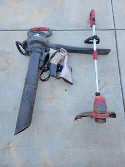 Electric Leaf Blower Vacuum and String Trimmer Set
