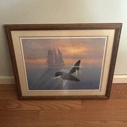 Whales Print Signed & Numbered By Kenneth F. Aunchman