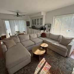 Living Spaces Basil Porcelain Modular U-Shaped Sectional Couch – 125” – Great Condition