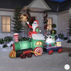 Gemmy Giant Christmas Jack Inflatable Skeleton Train 